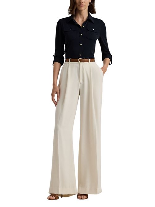 pantalone donna in cady avorio con pinces Ralph Lauren | 200908891001